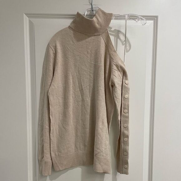 Bailey 44 Kitty Cutout Turtleneck Knitted Sweater, Eggshell Sz. XS - Picture 2 of 9